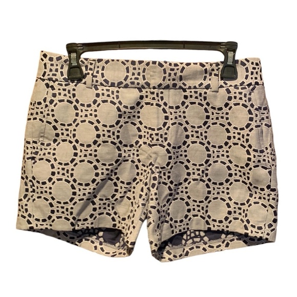 Banana Republic Geometric Circle Print Shorts Navy White Size 2 - Picture 1 of 6